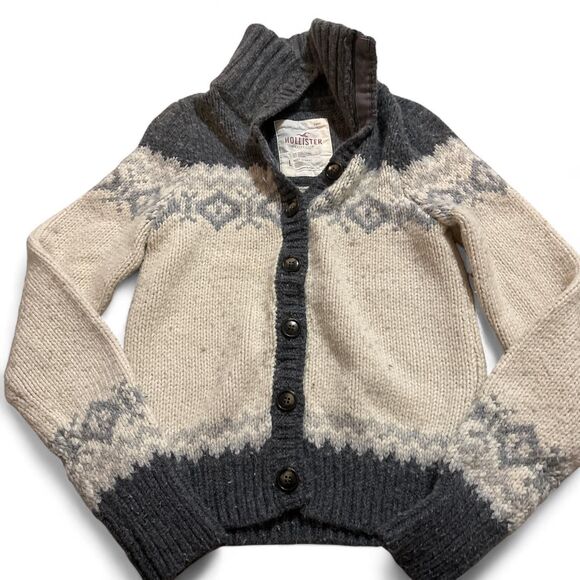 Hollister Sweaters - Hollister-co Women's Grey and Brown Cardigan